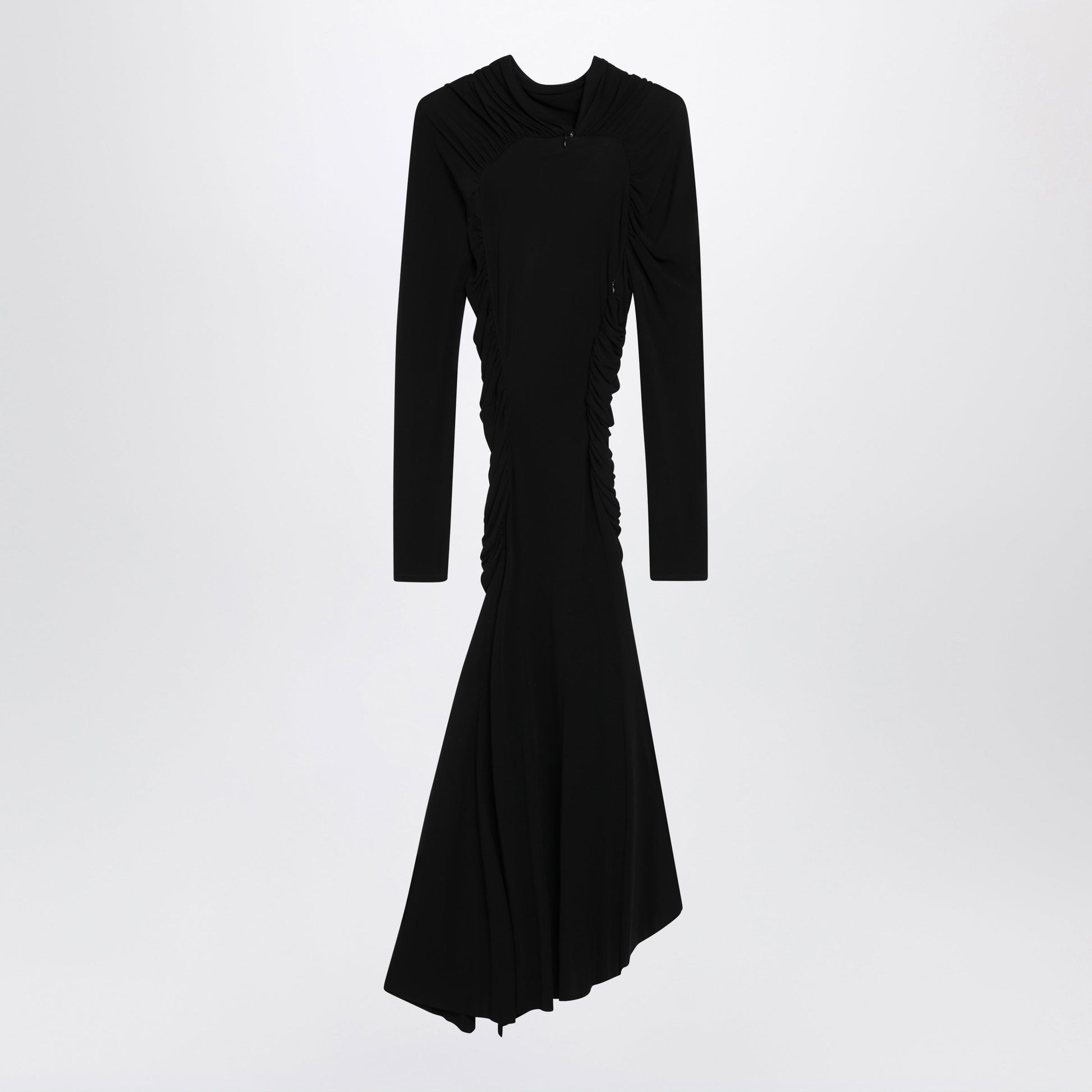 Victoria Beckham Black Midi High-Neck Dress In Viscose Women VICTORIA BECKHAM