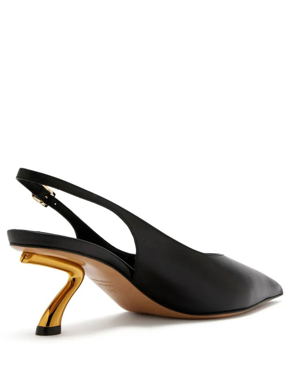 Ferragamo Women Cleya 55 S-Shaped Leather Slingback FERRAGAMO