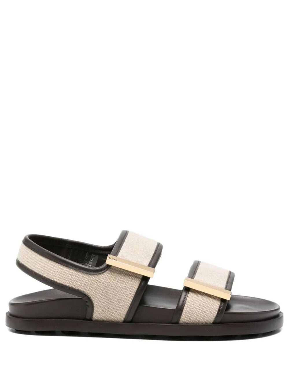 Tod's Women Double-Strap Fabric Sandals With Leather Detailing TOD'S