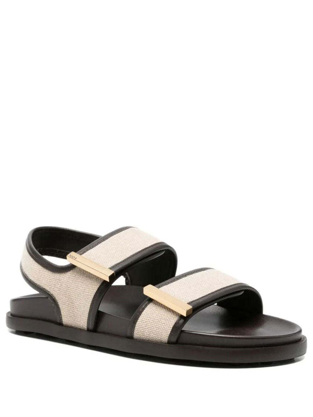 Tod's Women Double-Strap Fabric Sandals With Leather Detailing TOD'S