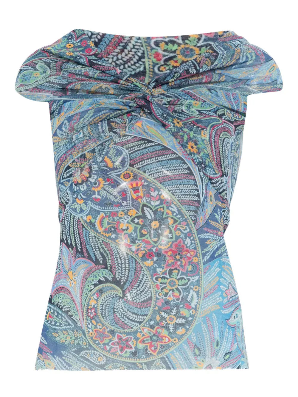Etro Women Semi-Sheer Straight Neck Patterned Top ETRO