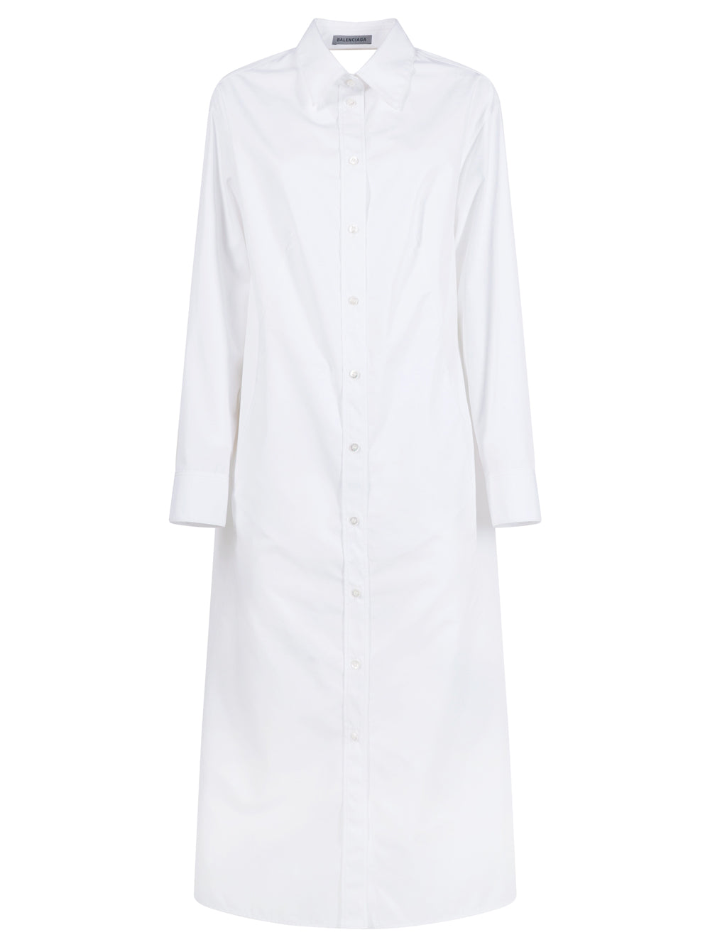 Balenciaga Women Draped Back Cotton Poplin Dress BALENCIAGA