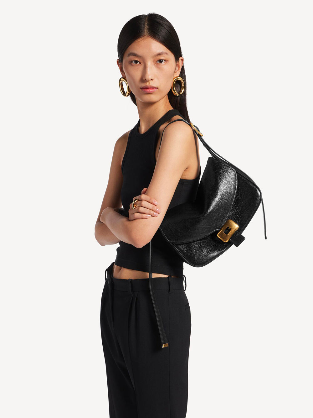 Balenciaga Women Women`S Clicca Shoulder Bag Medium In Black BALENCIAGA