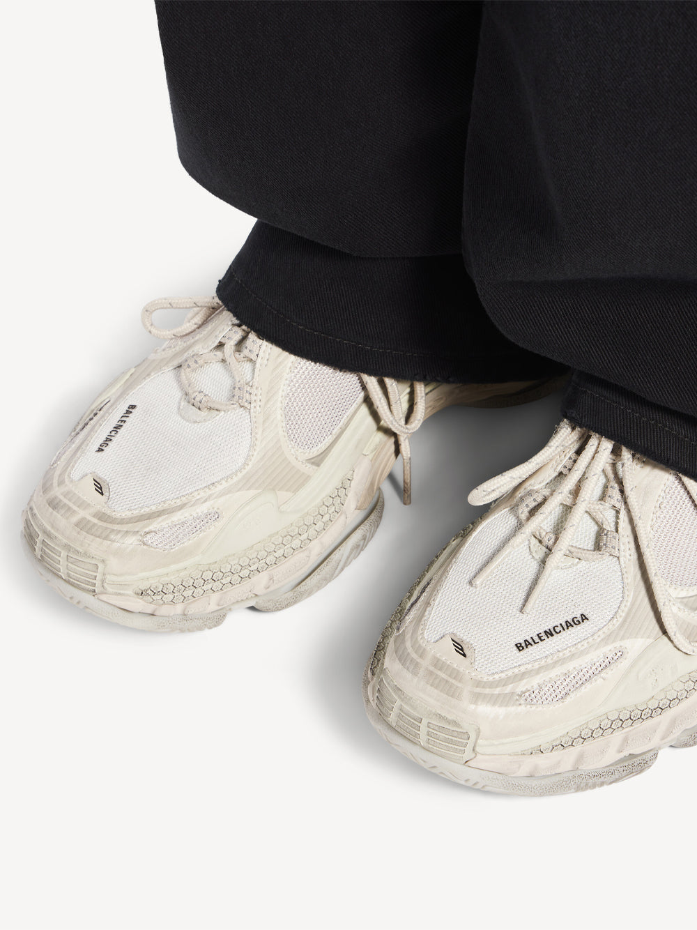 Balenciaga Women Triple S.2 Worn-Out Effect Mesh Sneakers BALENCIAGA