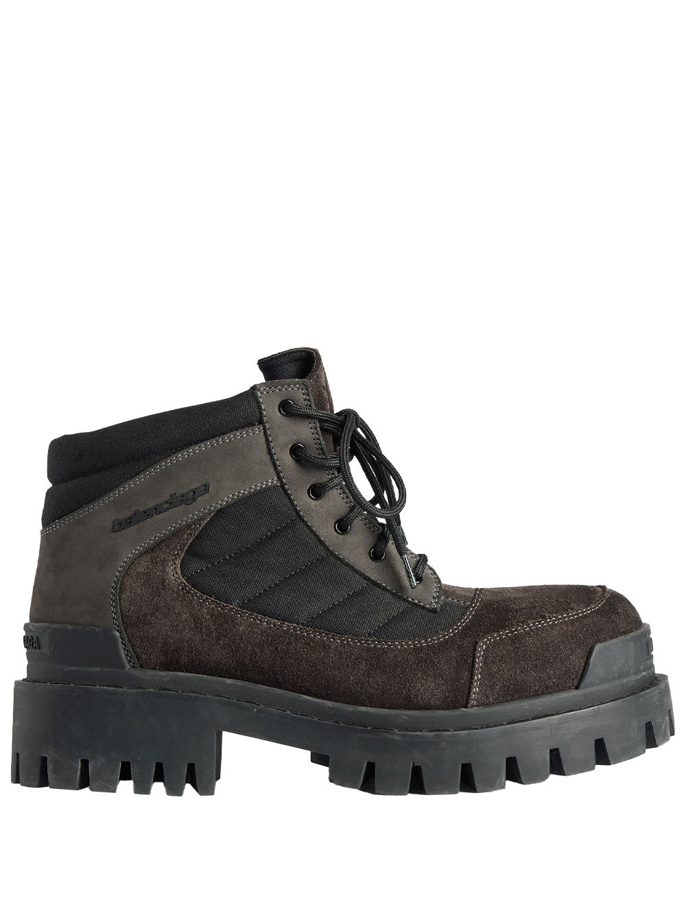 Balenciaga Men Combat Strike Low Boots In Nubuck, Suede And Cotton Canvas BALENCIAGA