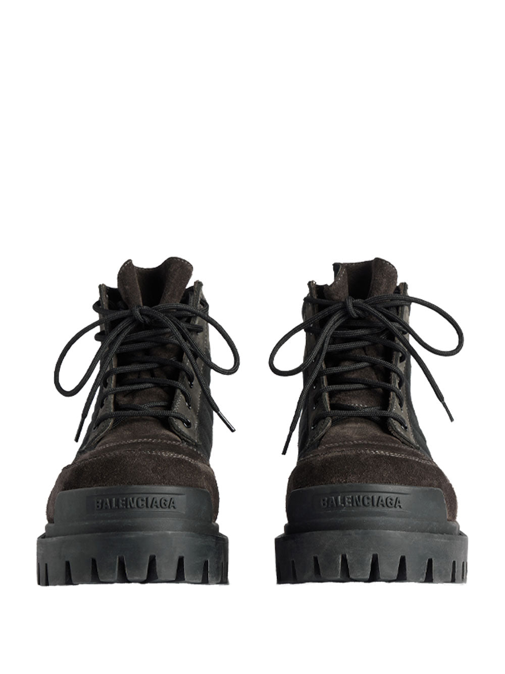 Balenciaga Men Combat Strike Low Boots In Nubuck, Suede And Cotton Canvas BALENCIAGA