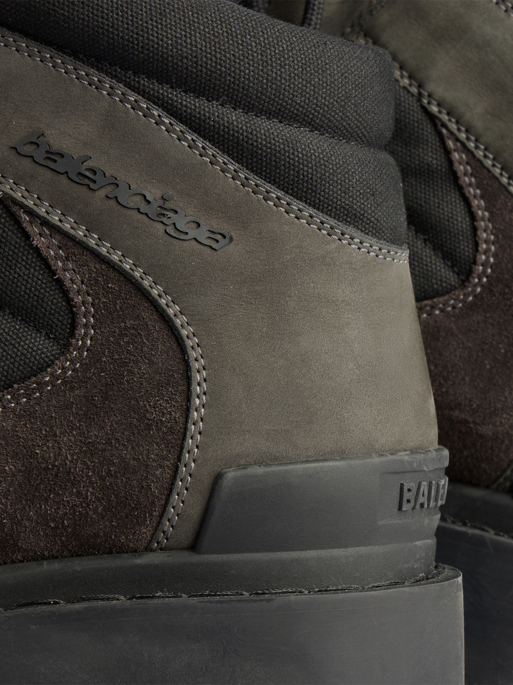 Balenciaga Men Combat Strike Low Boots In Nubuck, Suede And Cotton Canvas BALENCIAGA