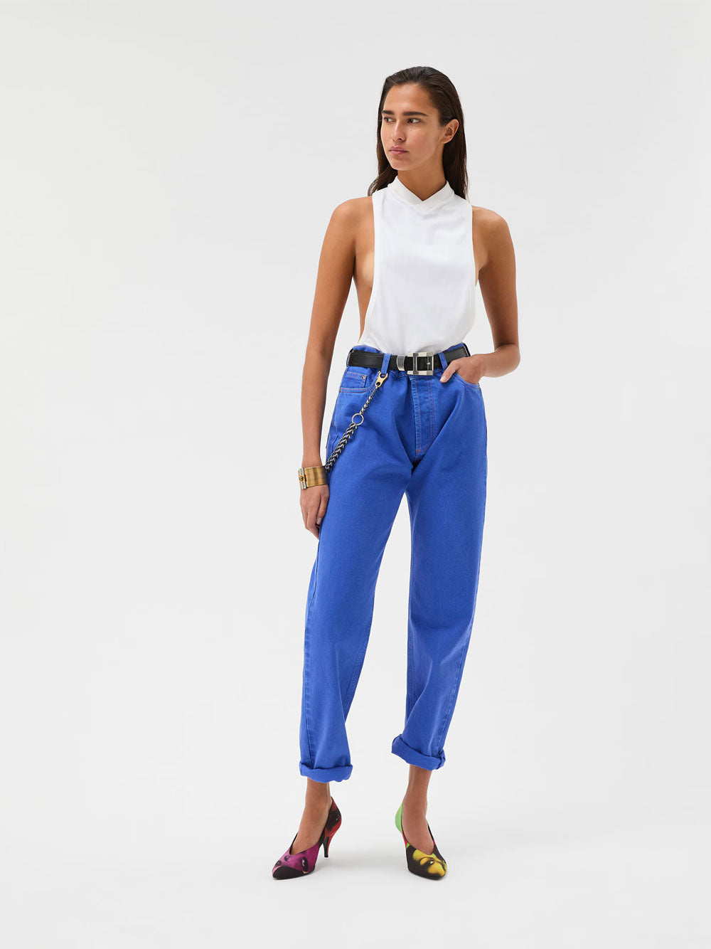Versace Women Regular Waist Colored Denim Jeans VERSACE