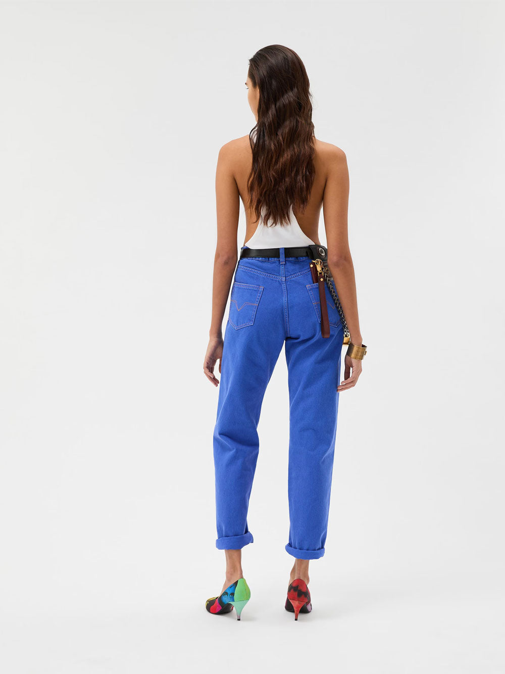 Versace Women Regular Waist Colored Denim Jeans VERSACE