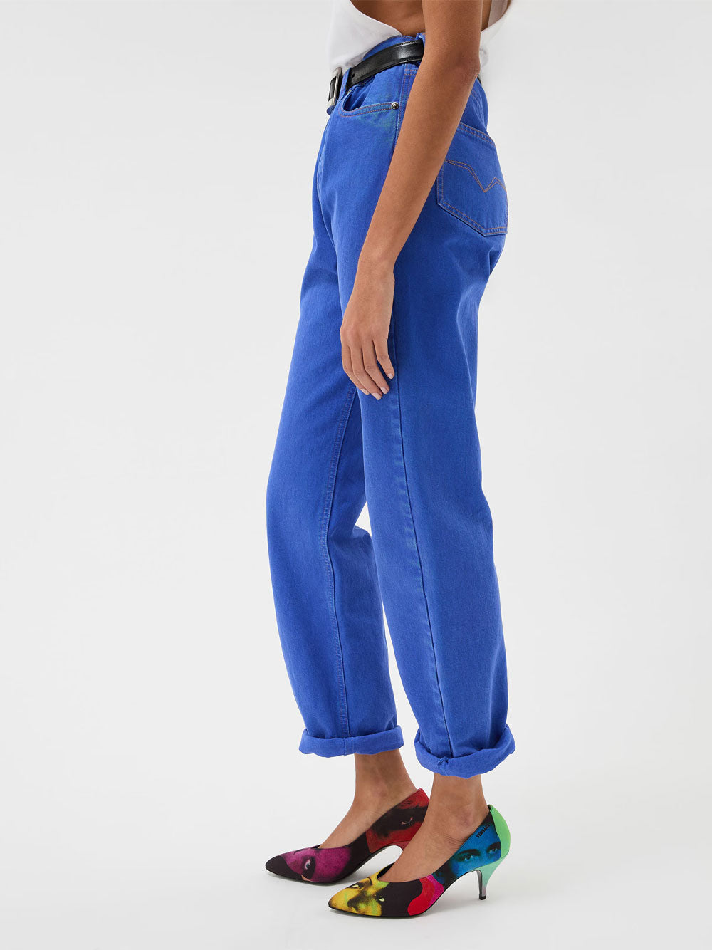 Versace Women Regular Waist Colored Denim Jeans VERSACE