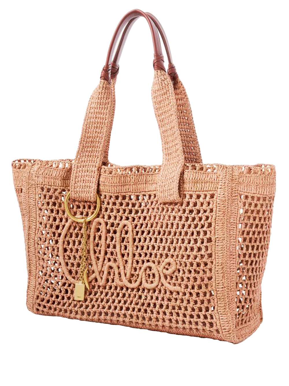 Chloe Women Summer Banana East-West Tote Bag In Raffia CHLOE