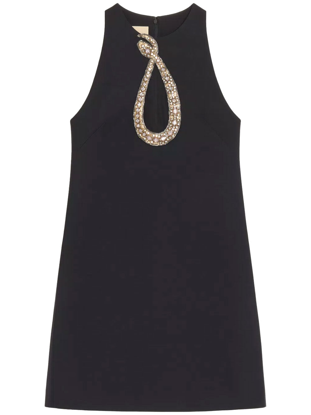 Valentino Garavani Women Rhinestone Snake Embroidery Crepe Couture Short Dress VALENTINO GARAVANI