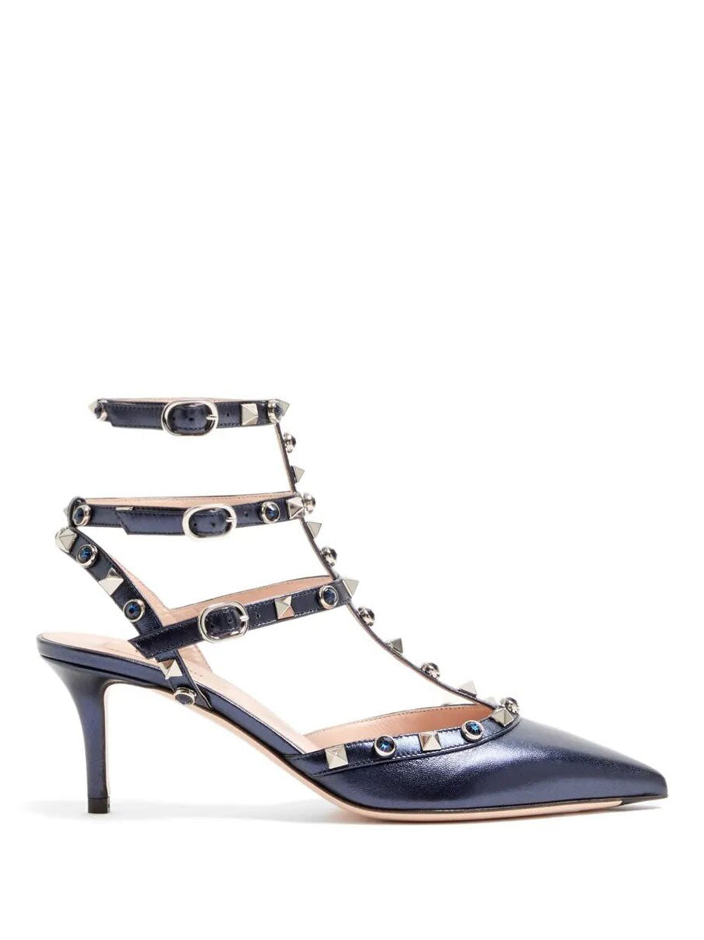 Valentino Garavani Women Rockstud 65 Pumps In Laminated Nappa Leather With Cabochon VALENTINO GARAVANI