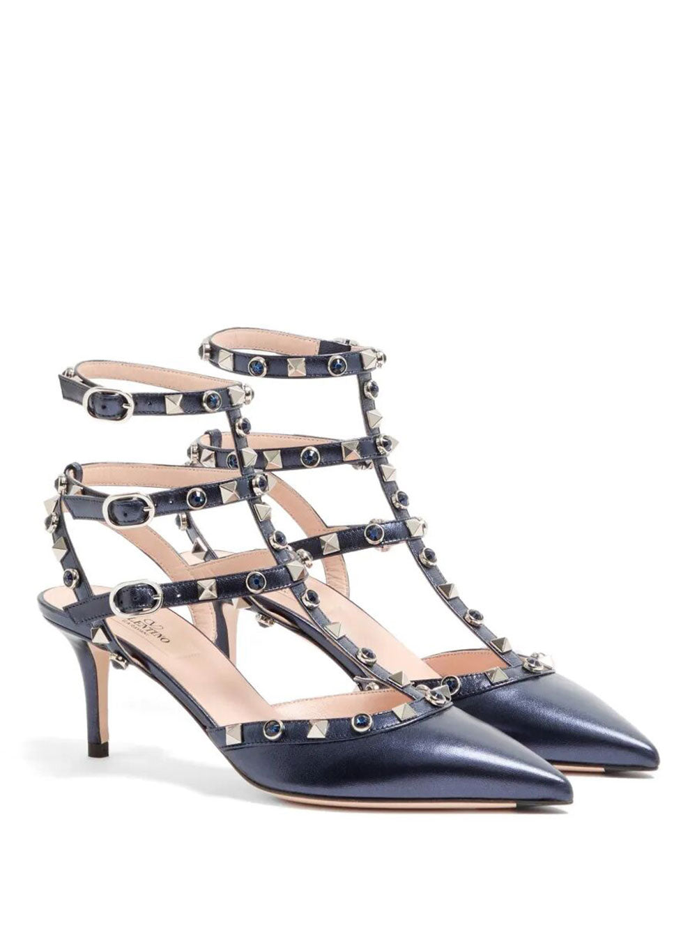 Valentino Garavani Women Rockstud 65 Pumps In Laminated Nappa Leather With Cabochon VALENTINO GARAVANI