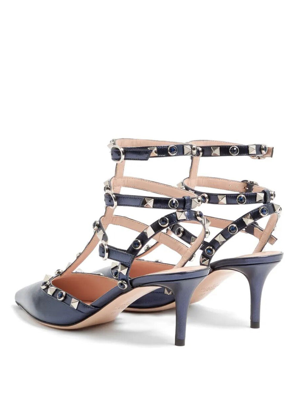 Valentino Garavani Women Rockstud 65 Pumps In Laminated Nappa Leather With Cabochon VALENTINO GARAVANI