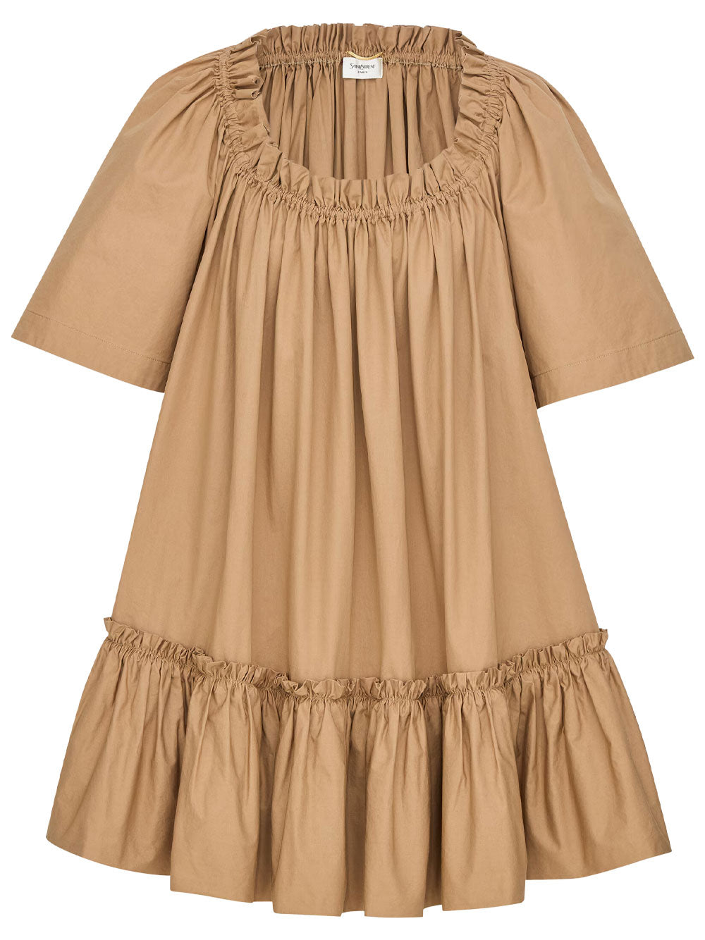 Saint Laurent Women Ruffled Dress In Cotton SAINT LAURENT