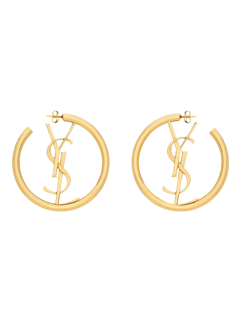 Saint Laurent Women Cassandre Hoop Earrings In Metal SAINT LAURENT