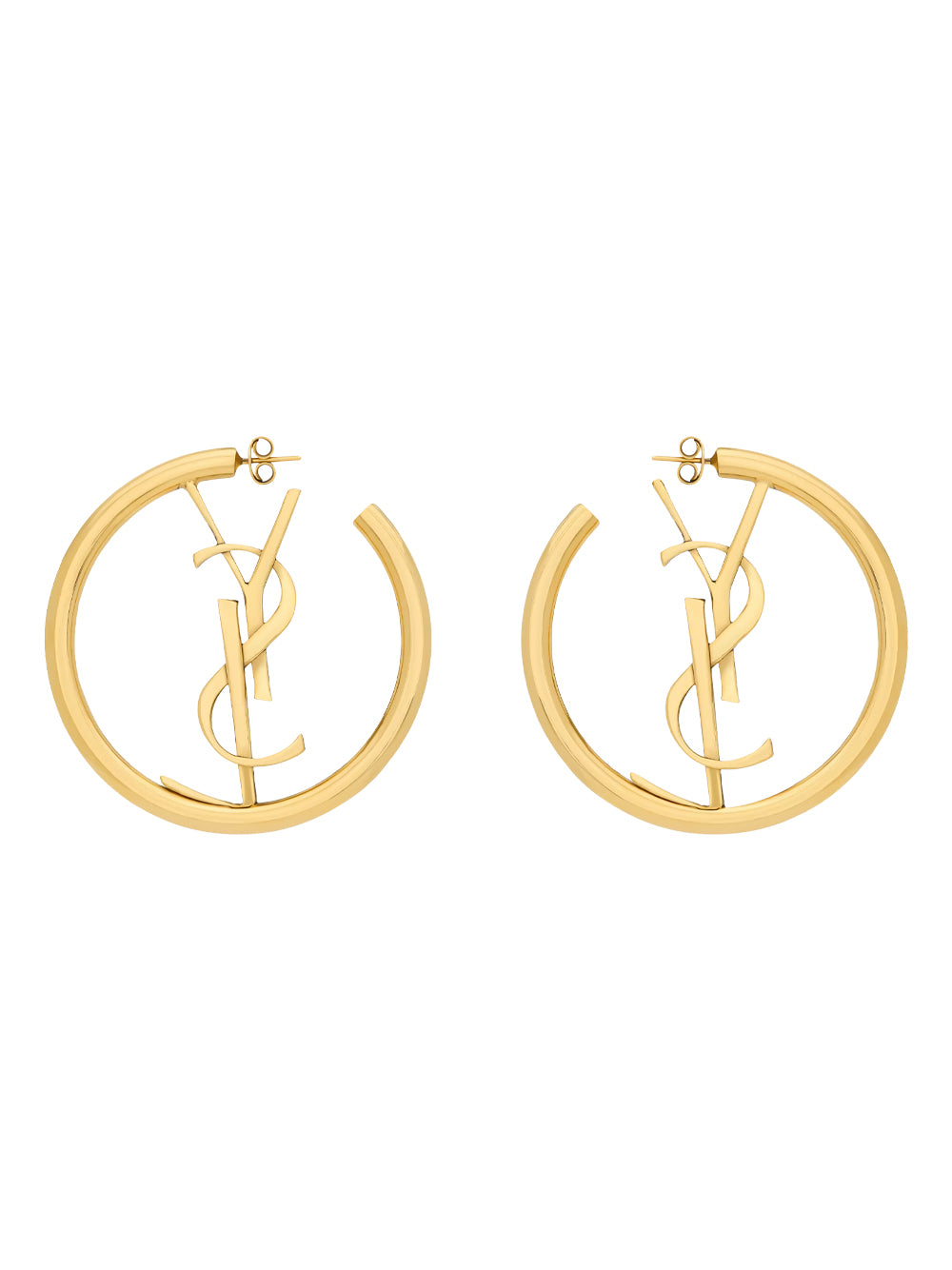Saint Laurent Women Cassandre Hoop Earrings In Metal SAINT LAURENT