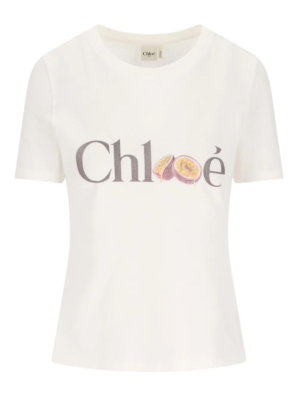 Chloe Women Passion Fruit Print Baby Fit Cotton Jersey T-Shirt CHLOE