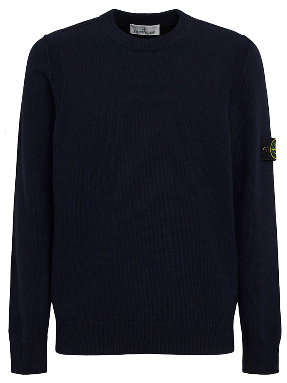 Stone Island Men Loose Fit Ribbed Cotton Crewneck Sweater STONE ISLAND