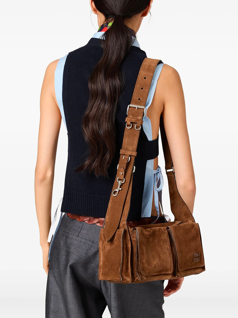 Miu Miu Women Borsa A Tracolla Utilitaire In Pelle Scamosciata MIU MIU