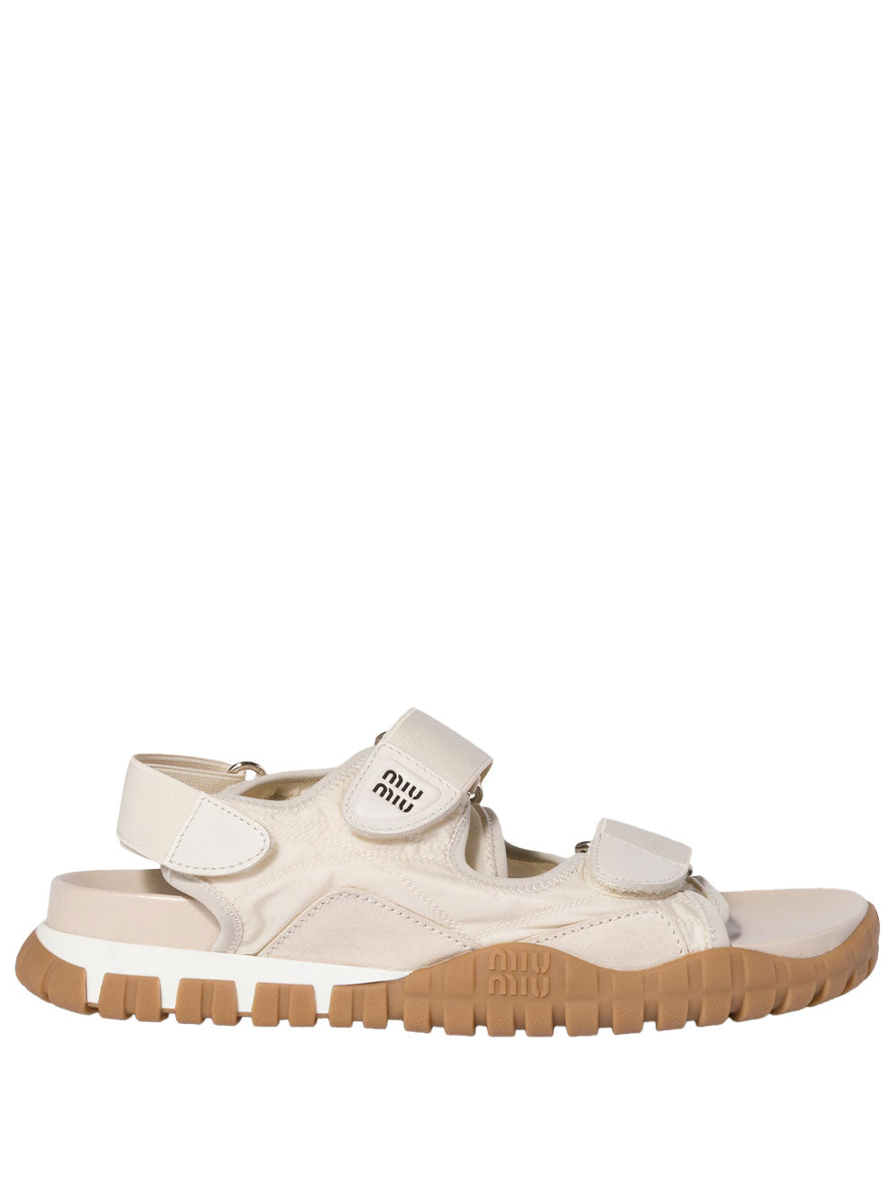Miu Miu Women Tyre Technical Fabric And Suede Sandals MIU MIU