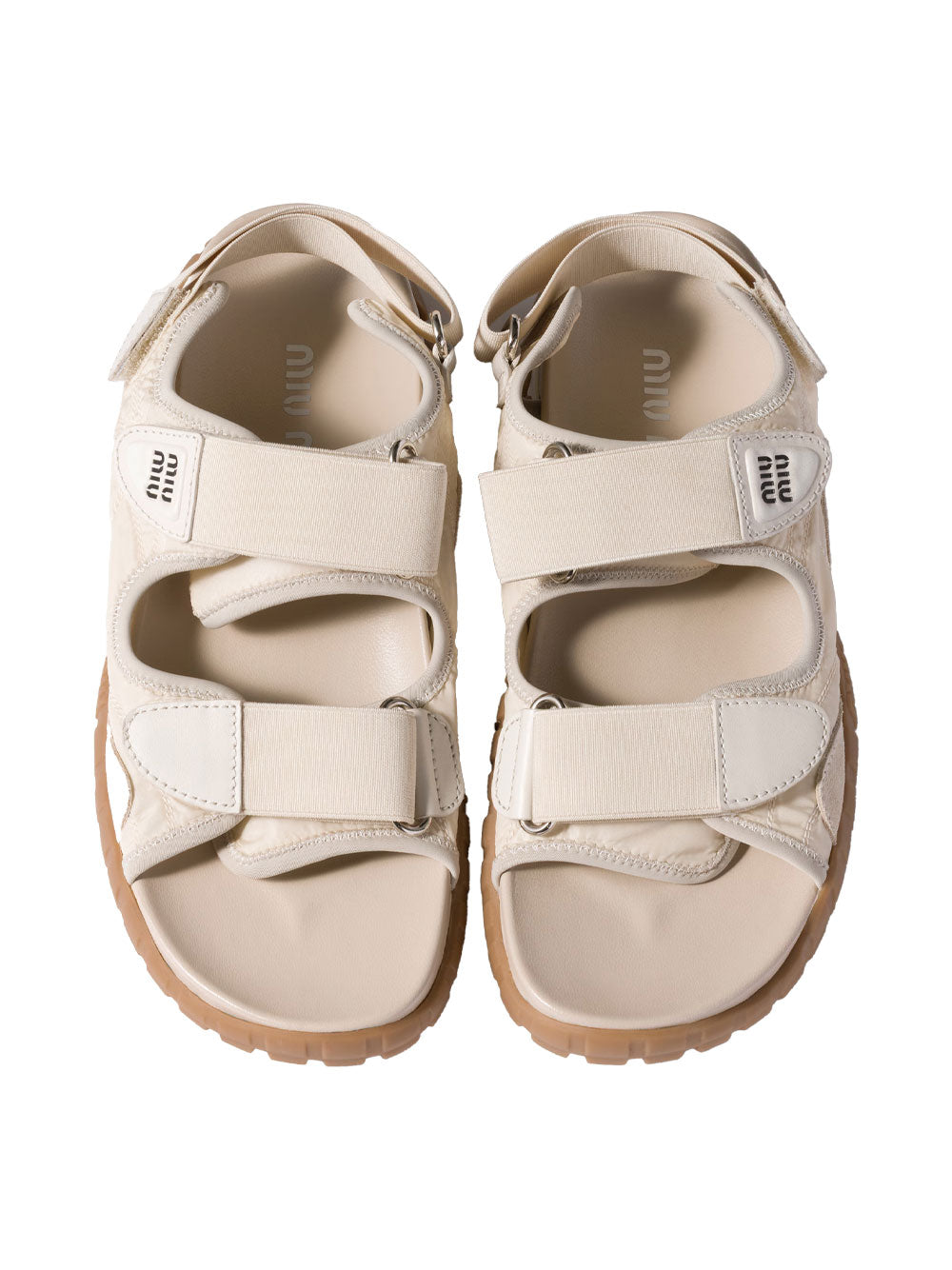 Miu Miu Women Tyre Technical Fabric And Suede Sandals MIU MIU