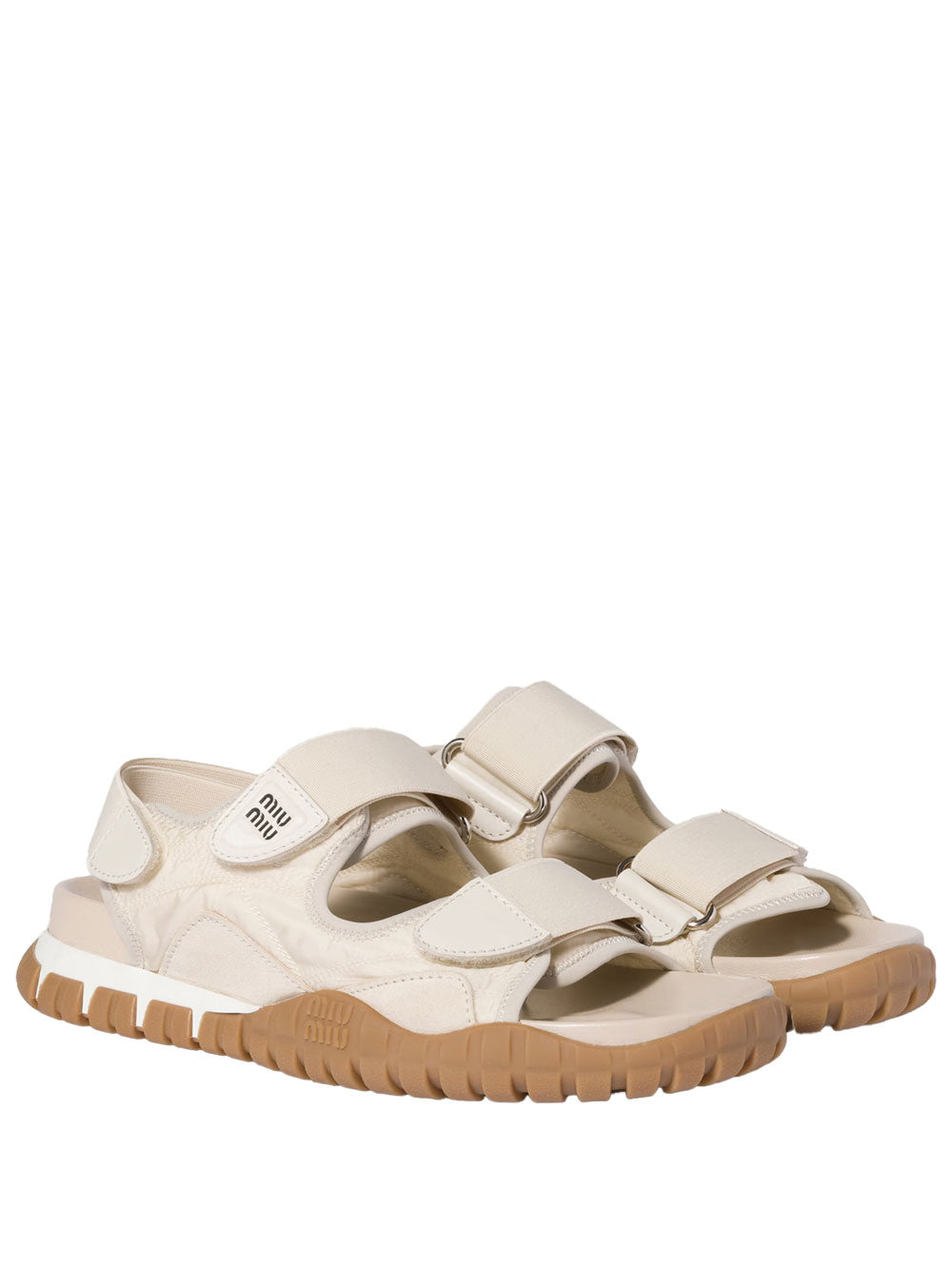 Miu Miu Women Tyre Technical Fabric And Suede Sandals MIU MIU