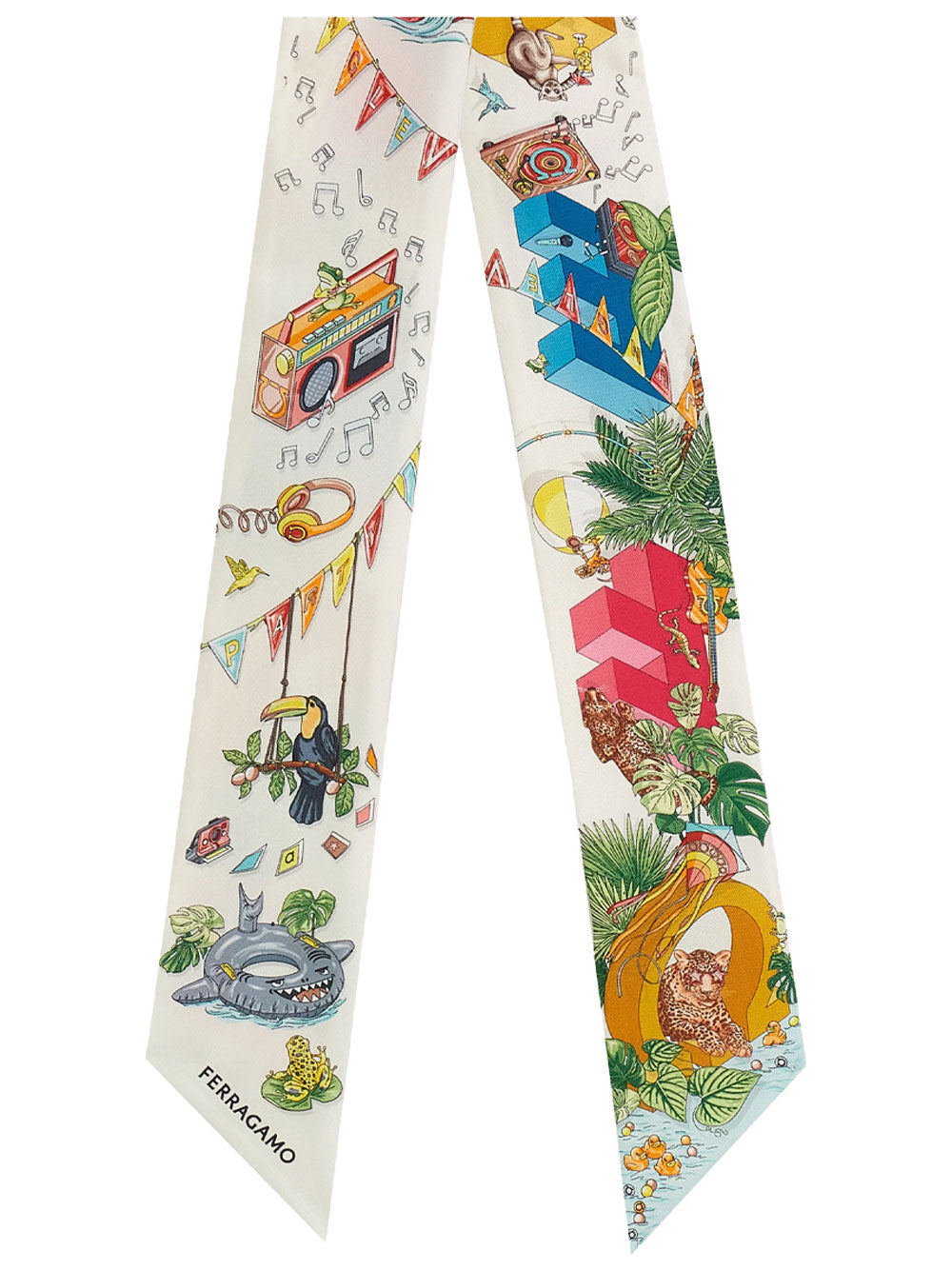 Ferragamo Women Jungle Party Print Silk Mini Bandeau FERRAGAMO