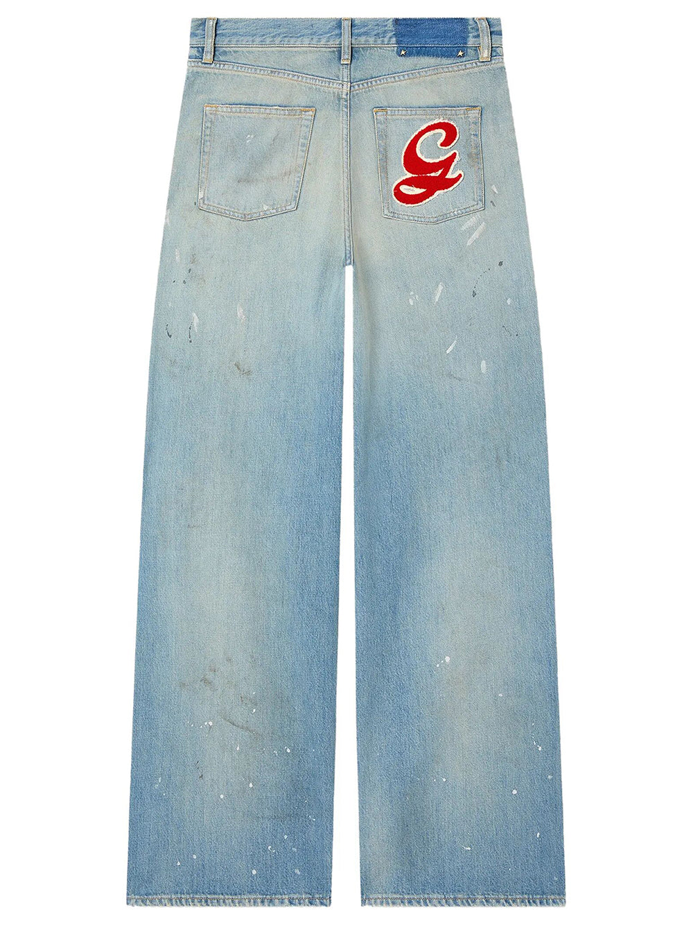 Golden Goose Women Jeans In Denim Azzurro Con Logo Ricamato Golden GOLDEN GOOSE