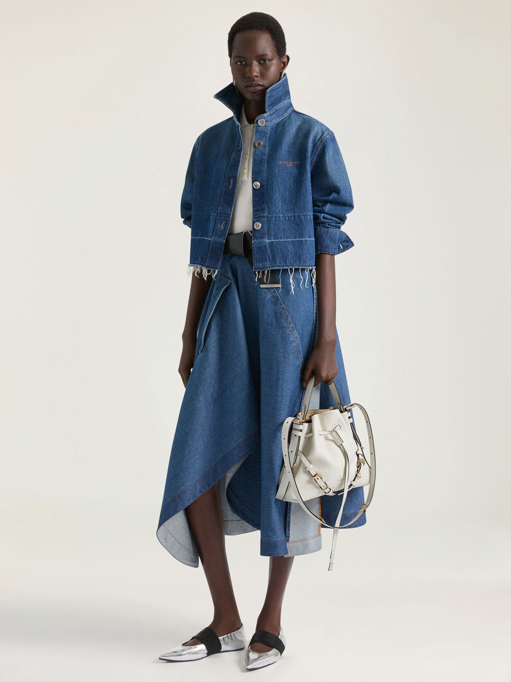 Givenchy Women Shirt In Medium Blue Denim GIVENCHY