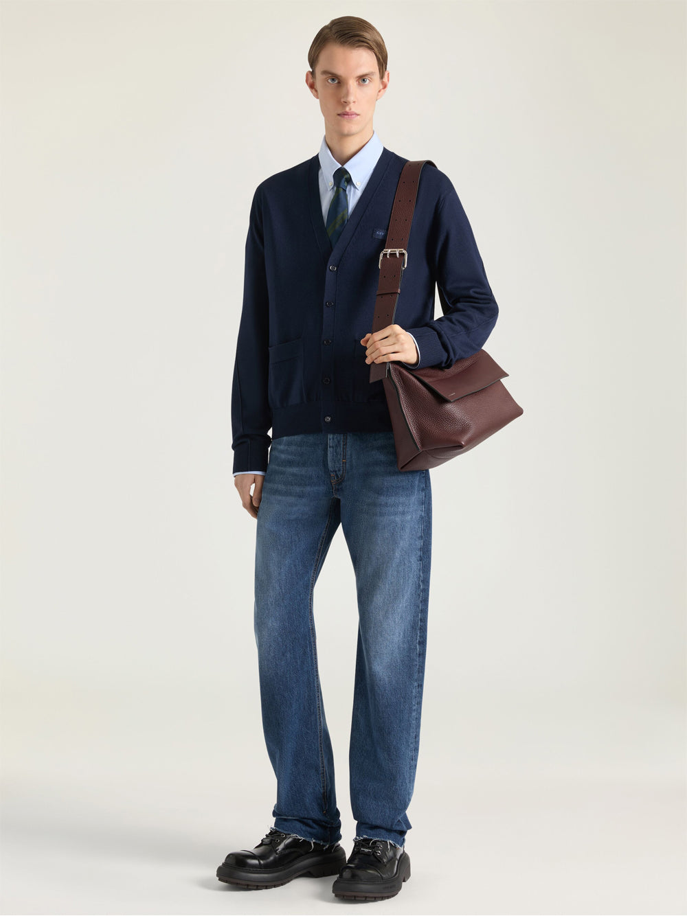 Givenchy Men Cardigan "Couture Seam" In Lana Con Dettaglio Gros-Grain GIVENCHY