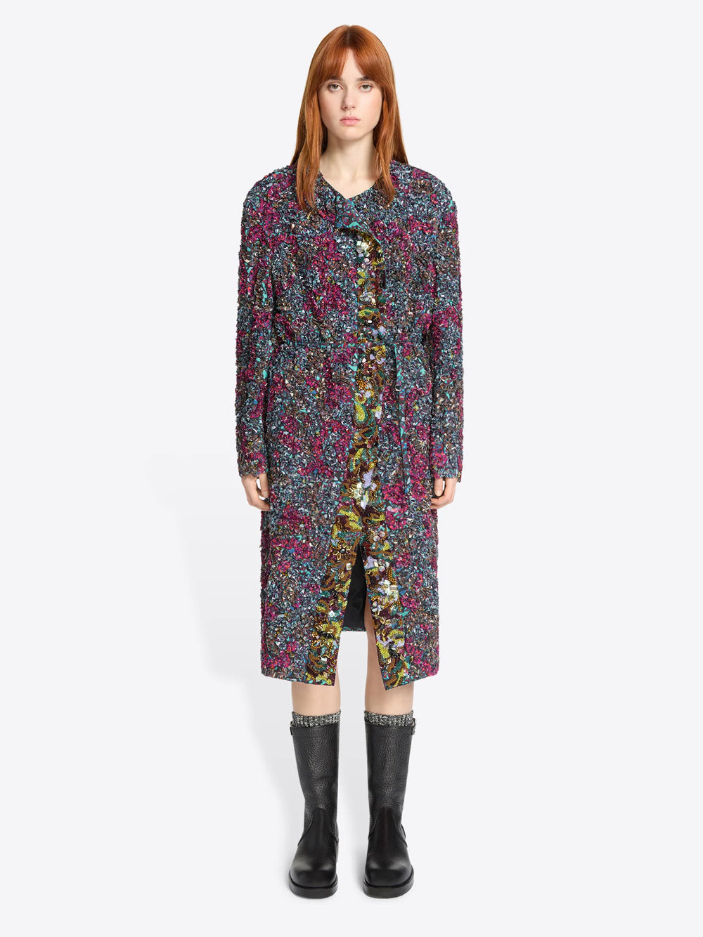 Dries Van Noten Women Cappotto Ricamato Con Stampe “Marbled Clay” DRIES VAN NOTEN