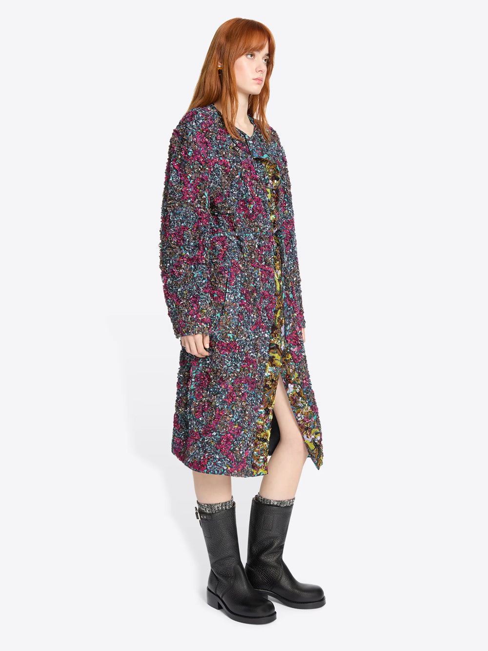 Dries Van Noten Women Cappotto Ricamato Con Stampe “Marbled Clay” DRIES VAN NOTEN