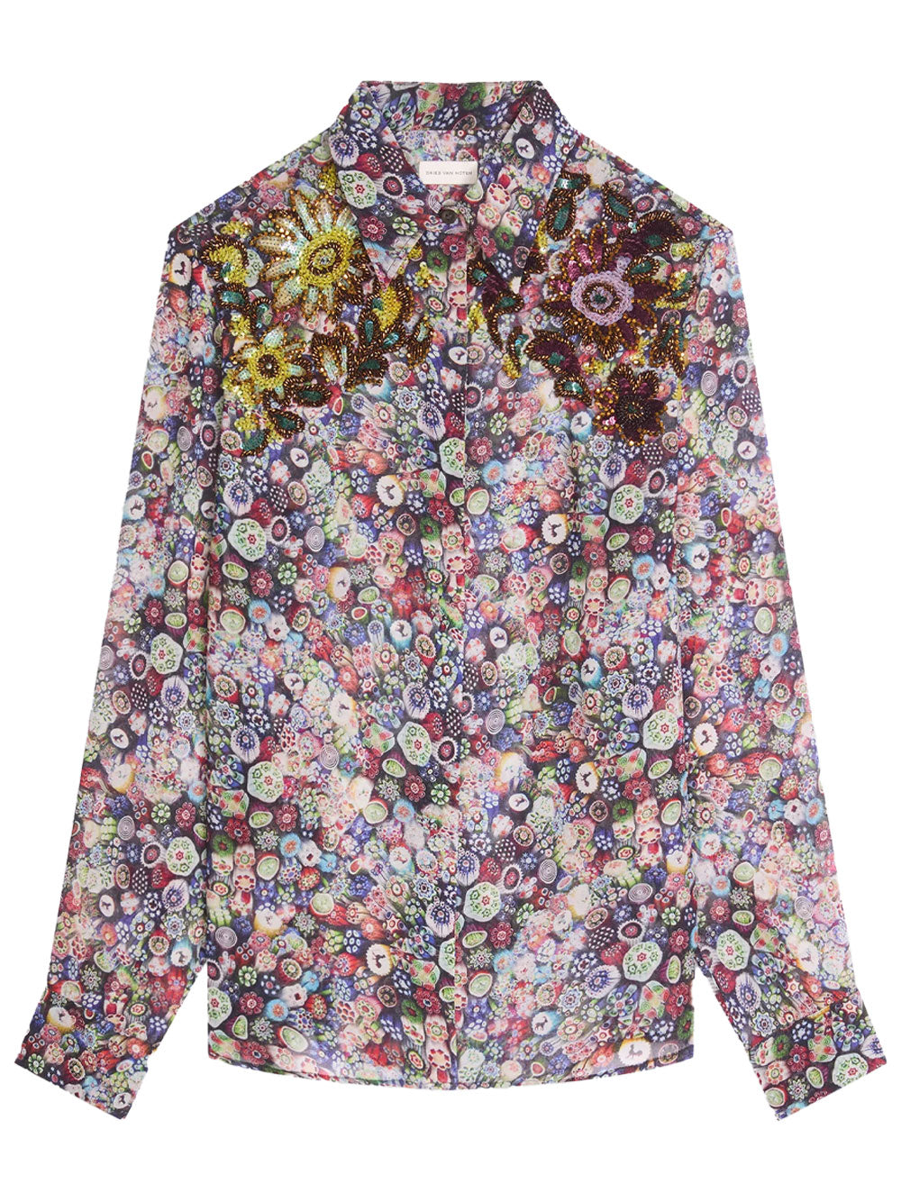 Dries Van Noten Women Camicia Aderente In Viscosa Ricamata DRIES VAN NOTEN