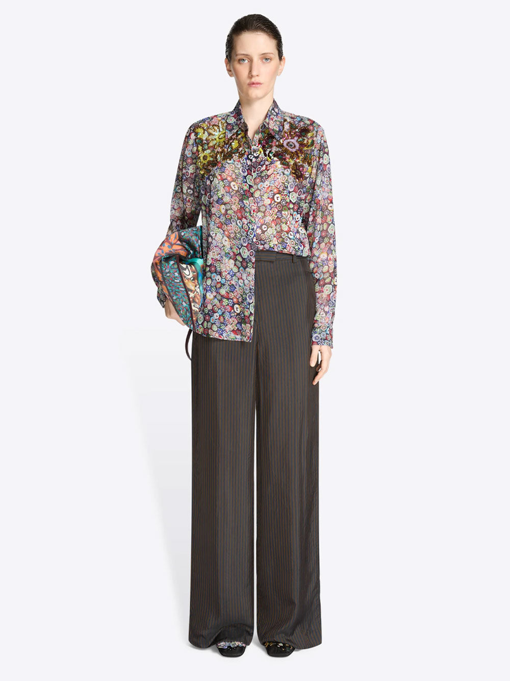 Dries Van Noten Women Camicia Aderente In Viscosa Ricamata DRIES VAN NOTEN