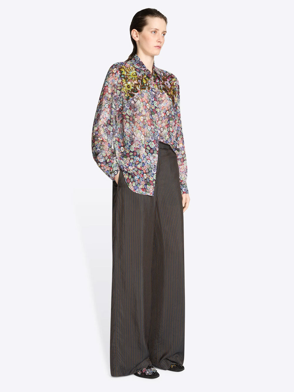 Dries Van Noten Women Camicia Aderente In Viscosa Ricamata DRIES VAN NOTEN
