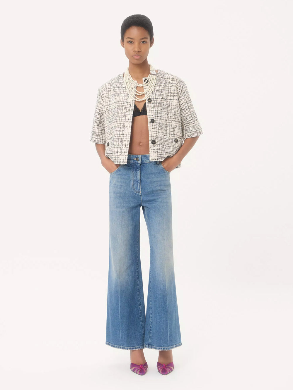 Valentino Garavani Women Jeans A Gamba Ampia VALENTINO GARAVANI