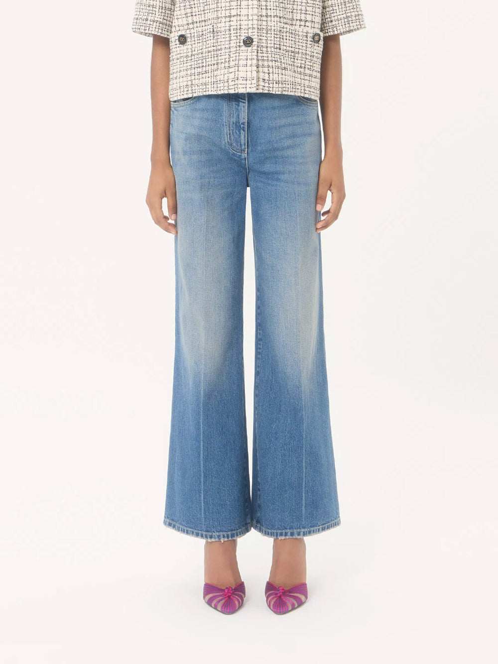 Valentino Garavani Women Jeans A Gamba Ampia VALENTINO GARAVANI