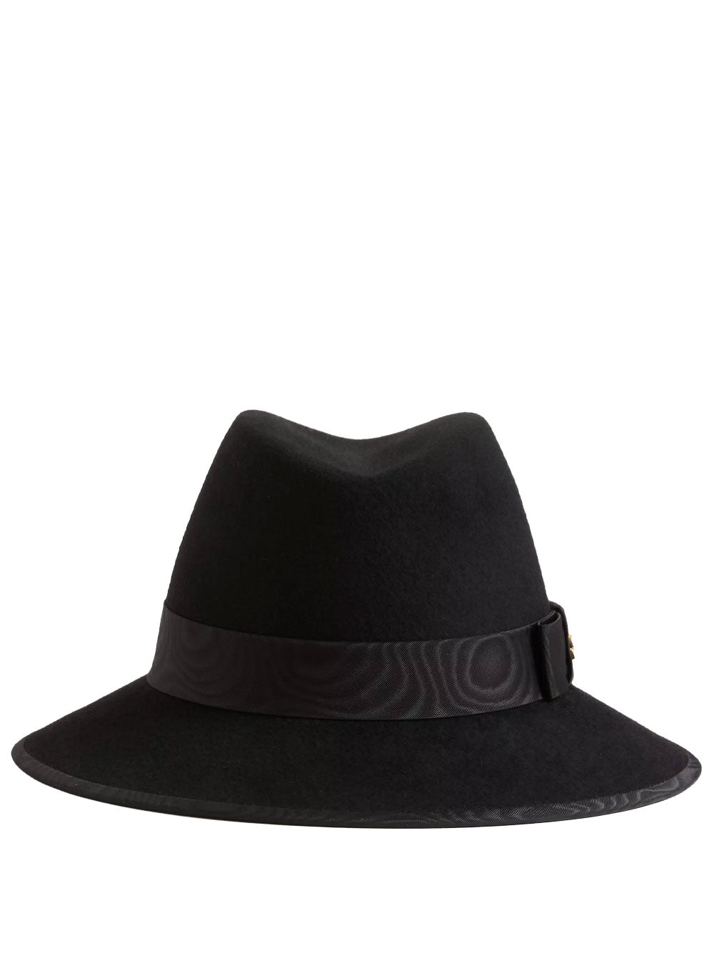 Valentino Garavani Women Vlogo Signature Felt Hat With Moiré Ribbon VALENTINO GARAVANI