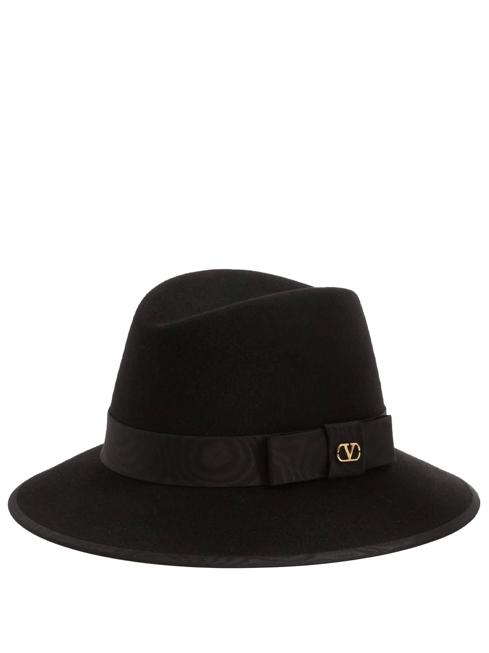 Valentino Garavani Women Vlogo Signature Felt Hat With Moiré Ribbon VALENTINO GARAVANI