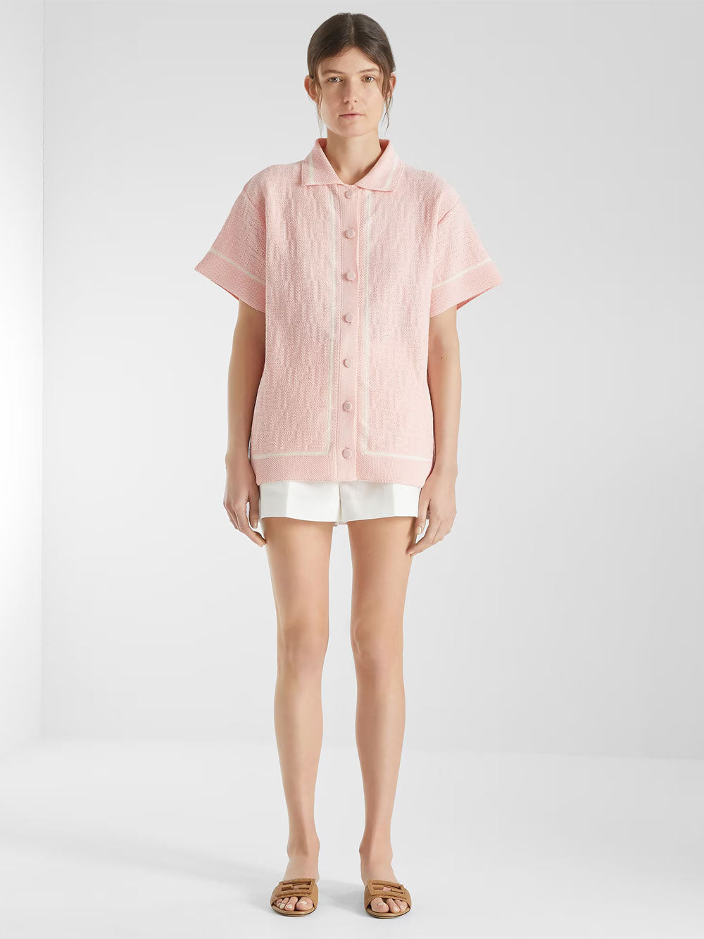 Fendi Women Ff Crochet Polo Shirt FENDI