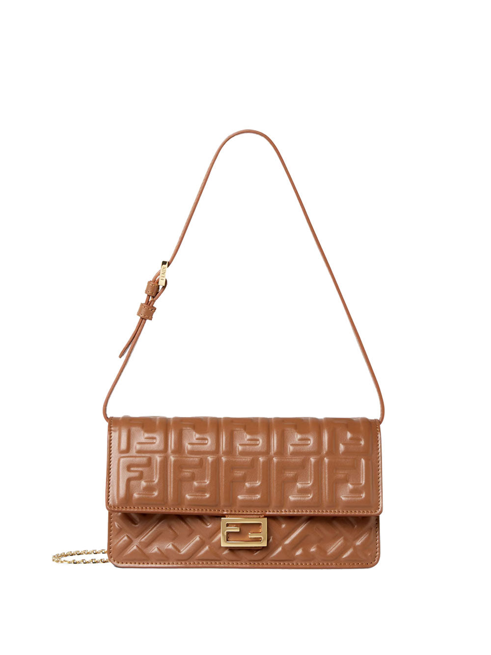 Fendi Women Wallet On Chain Baguette In Nappa Leather With Ff Motif FENDI