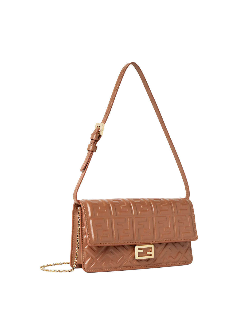 Fendi Women Wallet On Chain Baguette In Nappa Leather With Ff Motif FENDI