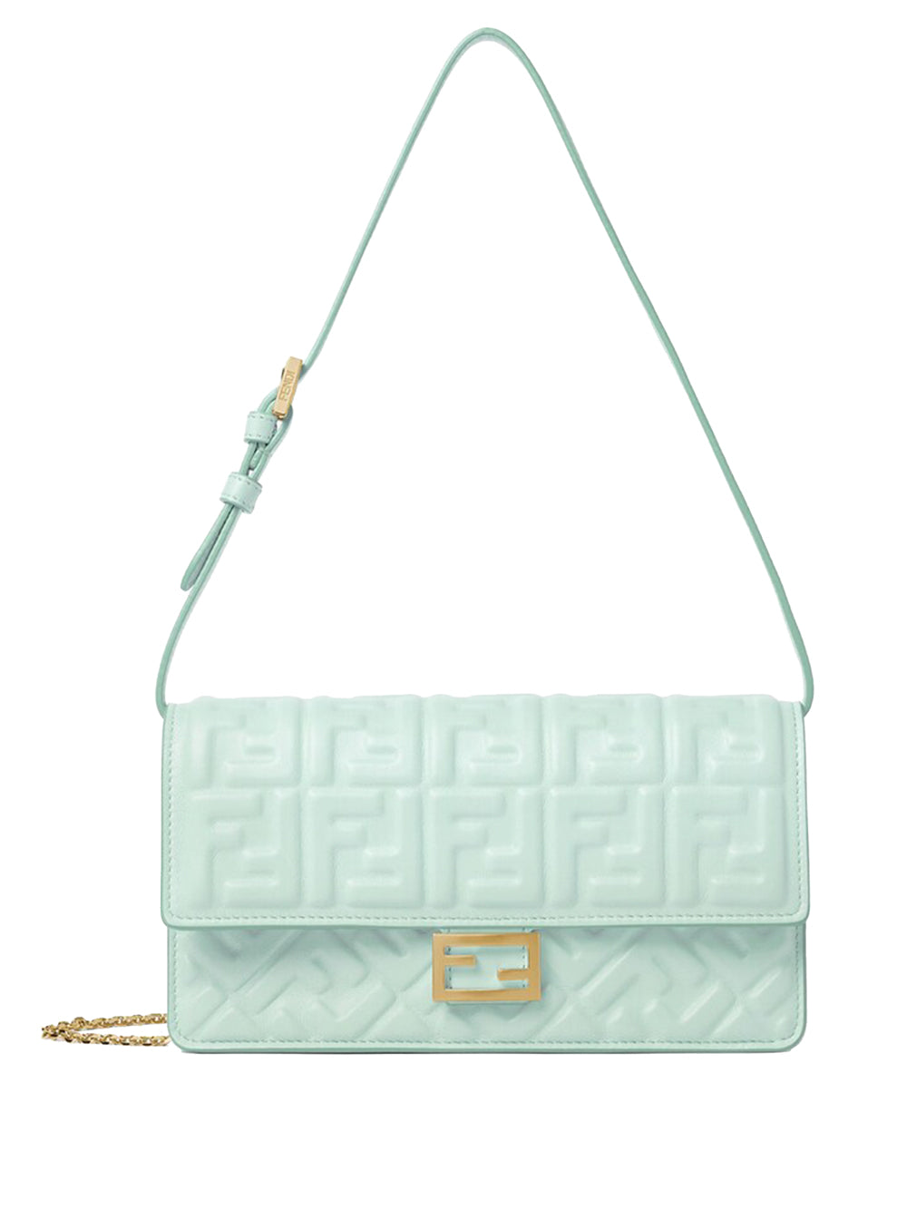 Fendi Women Wallet On Chain Baguette In Nappa Leather With Ff Motif FENDI