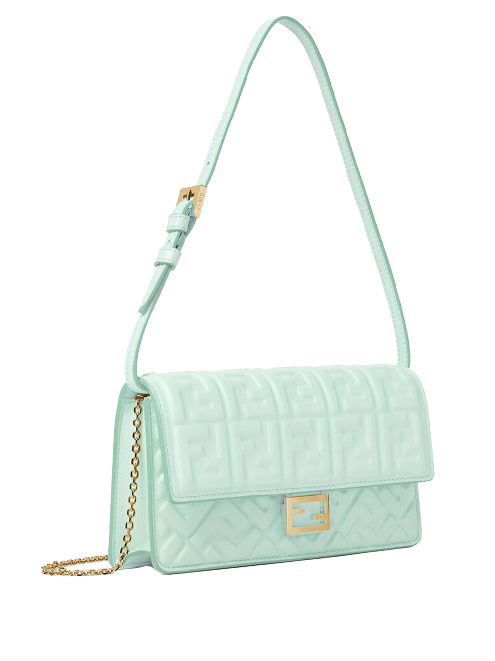 Fendi Women Wallet On Chain Baguette In Nappa Leather With Ff Motif FENDI