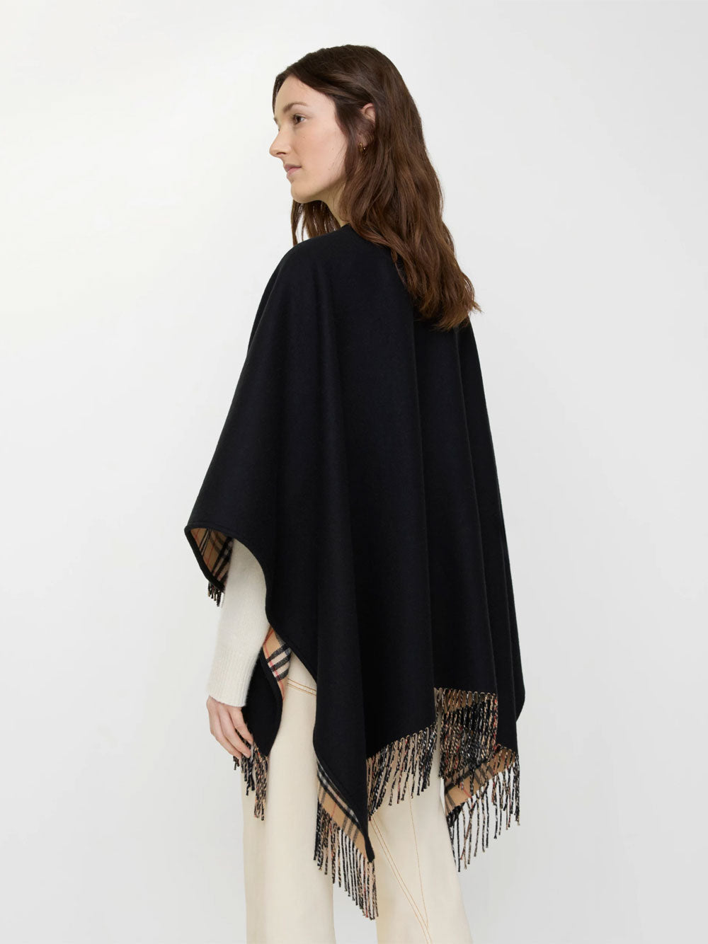 Burberry Women Reversible Check Wool Cape BURBERRY