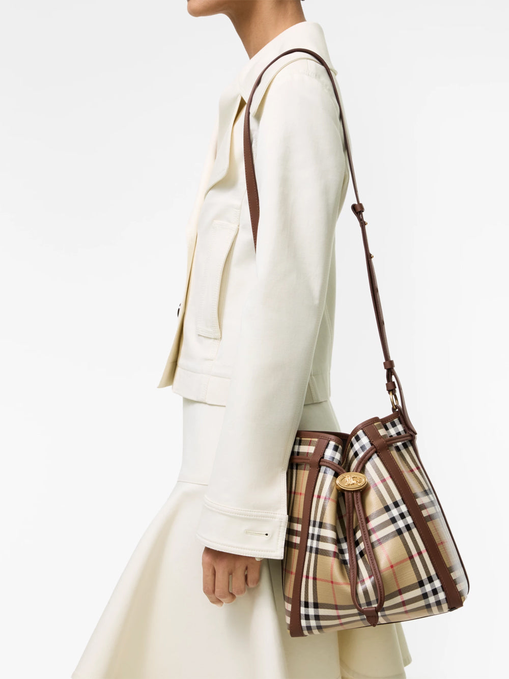 Burberry Women Small Check Bucket Bag BURBERRY