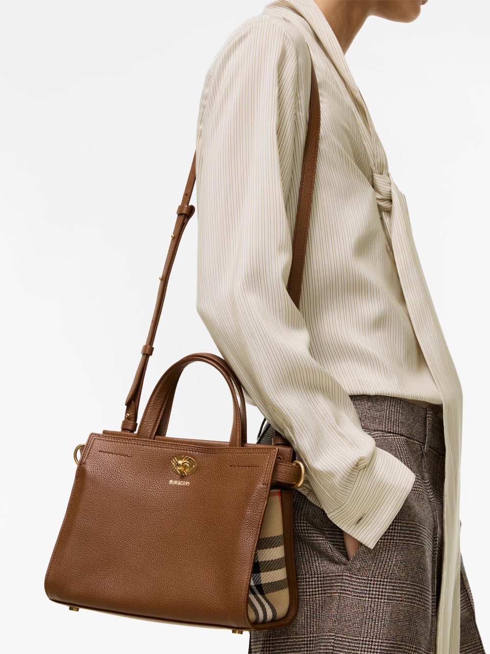 Burberry Women Mini Cotswolds Check Tote Bag BURBERRY