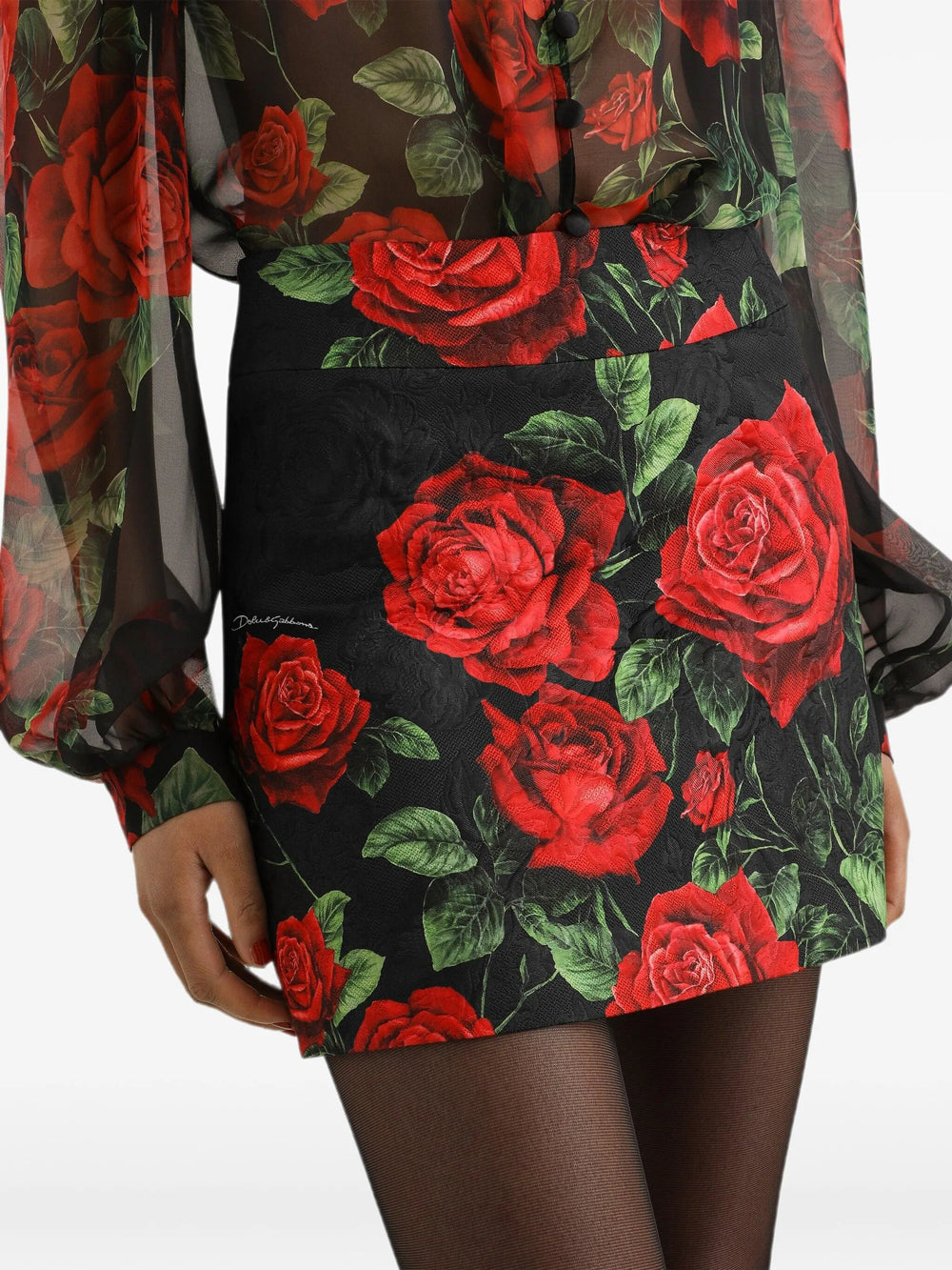 Dolce & Gabbana Women Mini Gonna Stampa Rose DOLCE & GABBANA